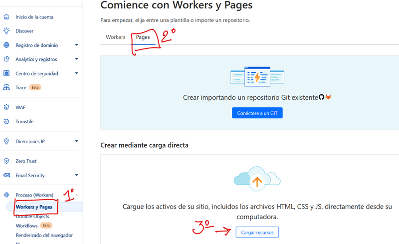 instrucciones para subir la pagina web